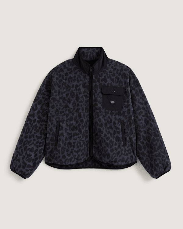 Vans - Printed High Pile Jacket, Woman, Blue, Size: XXS