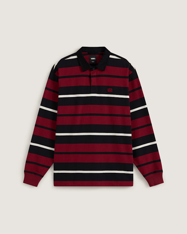 Vans - Fly High Long Sleeve Rugby Shirt, Man, Burgundy, Size: L
