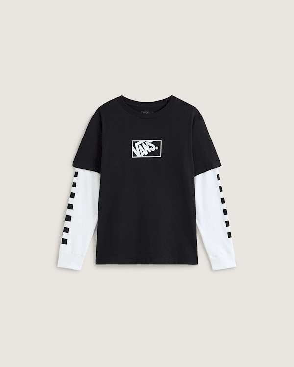 Vans - Kids Tilted Twofer Ls T-Shirt (8-14 years), Black, Size: XL