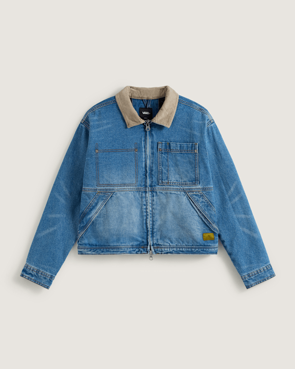 Vans - Nicola Cropped Chore Denim Jacket, Woman, Blue, Size: XXS