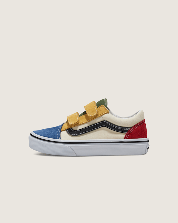 Vans - Kids Old Skool V Shoes (4-8 years), Red, Size: 12.5