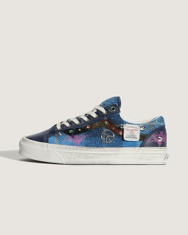 Vans - Buty Premium Old Skool 36 Harris Tweed®, Człowiek, Niebieski, Rozmiar: 38.5