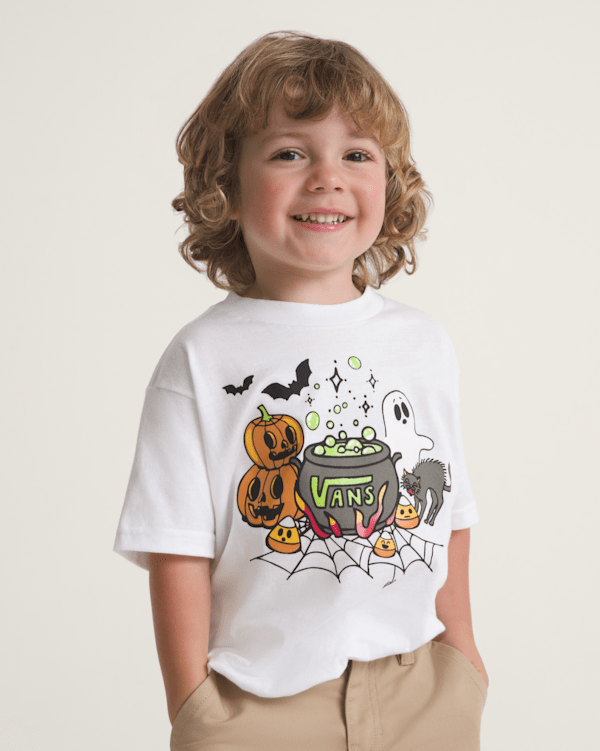 Vans - Spooky Crew SS Tee White, White, Size: 5-6Y
