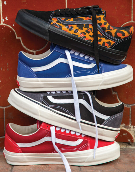 Four colors and styles of the Premium Old Skool Music Collection laid out in a row.