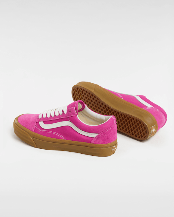 Rose Rouge Vans Old Skool Noir Rose Vans Baskets Authentic Rose