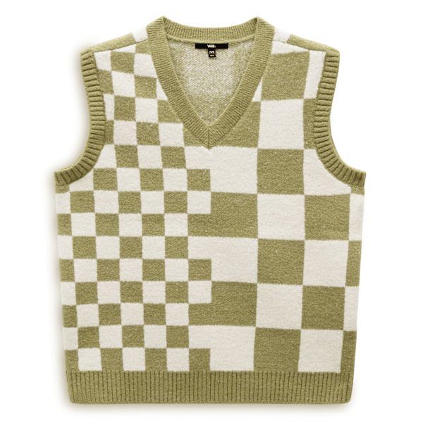Courtyard Checker Sweater Vest in Green| Vans UK