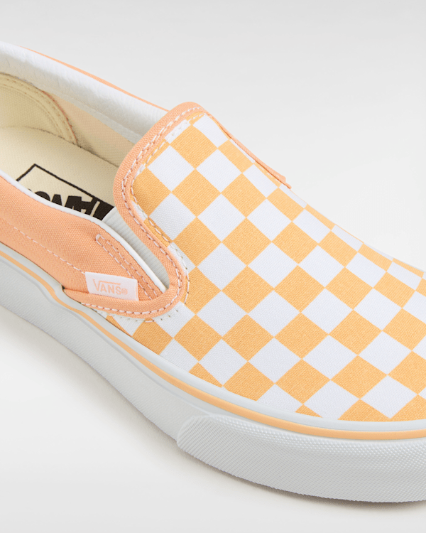 Checkerboard Classic Slip-On Platform Shoes in Orange| Vans CZ