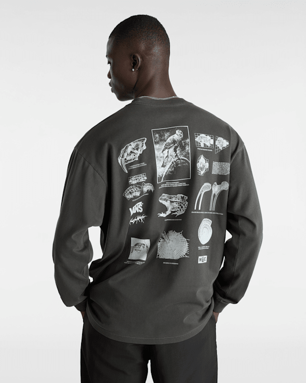 【SATIIIZ】Woven Track Long Sleeve T-Shirt CORNER PRINTING | SHAKA WEAR 7.5 oz Max Heavyweight Long
