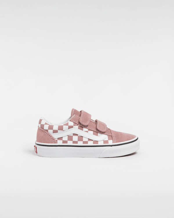 Kids Old Skool V Checkerboard Shoes (4-8 years) in Pink| Vans UK