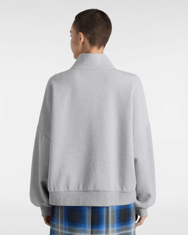 Elevated Double Knit Loose Mock Neck Sweatshirt in Grey| Vans SE