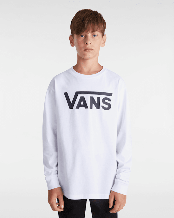 Boys Vans Classic Long Sleeve T-shirt (8-14 years) in White
