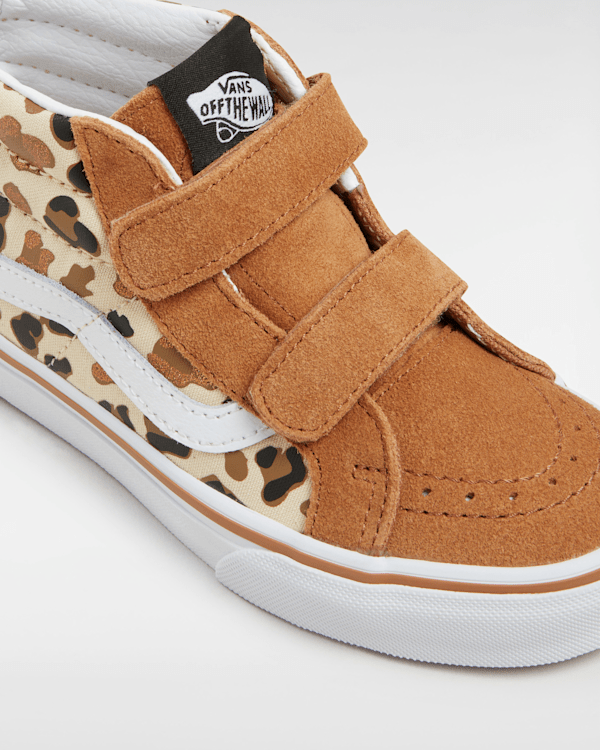 スニーカー VANS KIDS SK8-MID LEO BROWN 16cm Kids Sk8-Mid Reissue Hook and Loop Shoes (4-8 Years) in