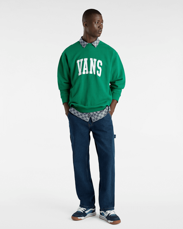Original Standards Varsity Loose Crew Sweatshirt in Green