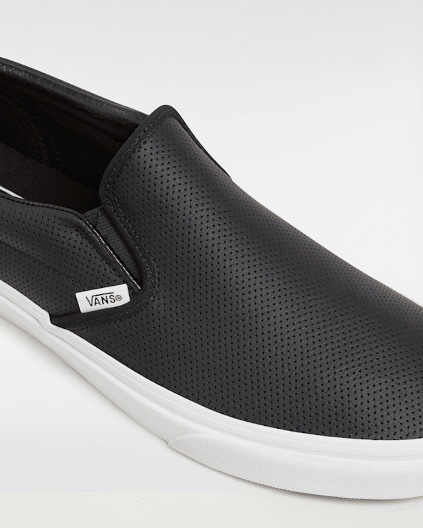 Perf Leather Classic Slip-On Shoes in Black| Vans DK
