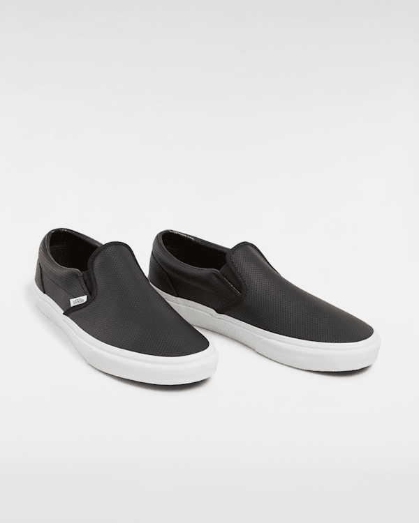 【Vans】☆スリッポン☆ SLIP-ON PERF LEATHER SHOE Perf Leather Classic Slip-On Shoes in Black| Vans DK