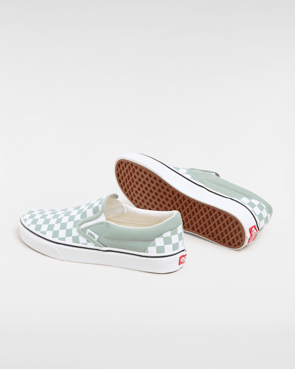 Classic Slip Mint Green Vans Slip Ons Classic Checkerboard Mint