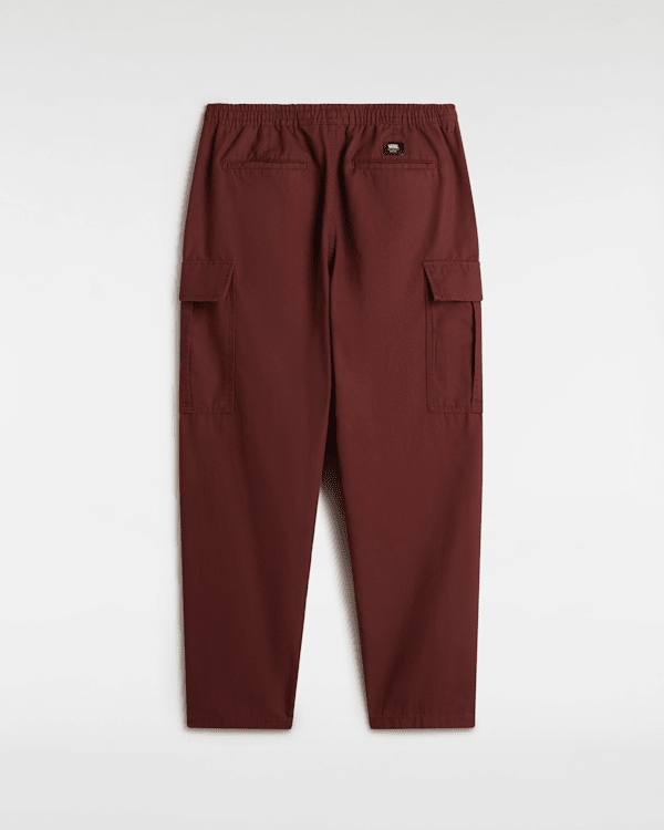 Range Cargo Baggy Tapered Elastic Trousers in Burgundy| Vans UK