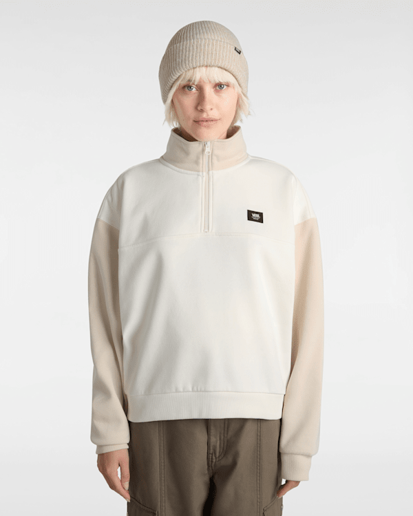 Colorblock Half Zip Sweatshirt in Beige| Vans UK