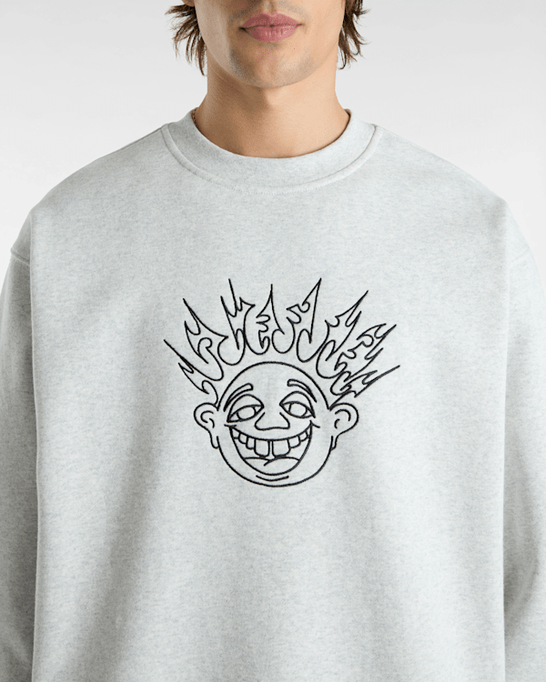Skate Smile Spike Crew Sweatshirt in Grey| Vans CZ