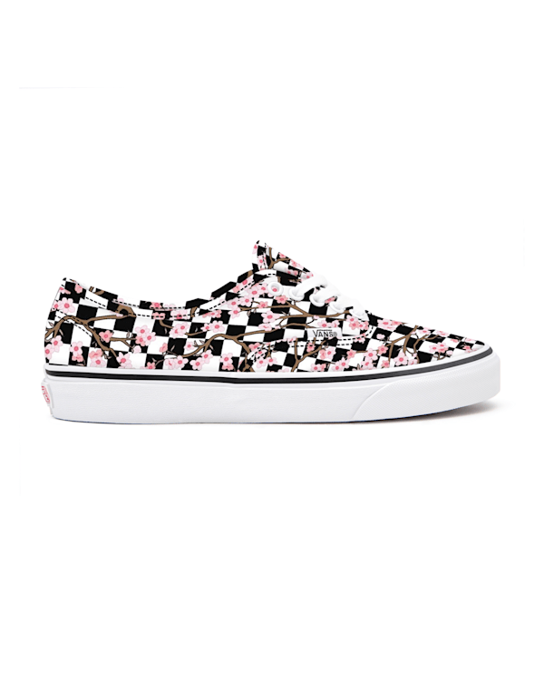 VANS カスタム CHERRY BLOSSOM CHECKERBOARD オーセンティック Customs Cherry Blossom Checkerboard Authentic in Multicolour