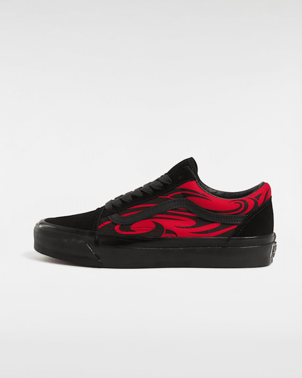 ◆VANS◆ Old School LX Flame Black Red VN000D564581 Premium Old Skool Shoes in Black| Vans DK