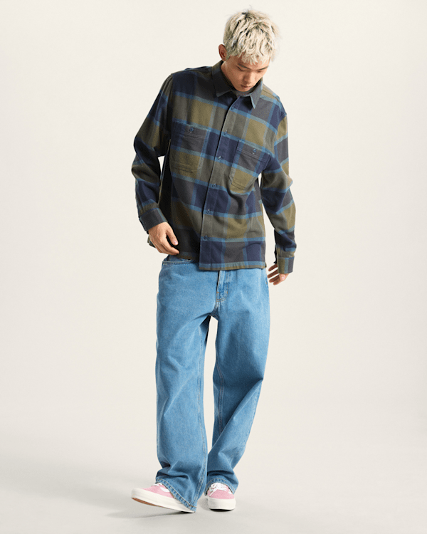 Camisa de franela a cuadros Larkspur en Negro| Vans ES