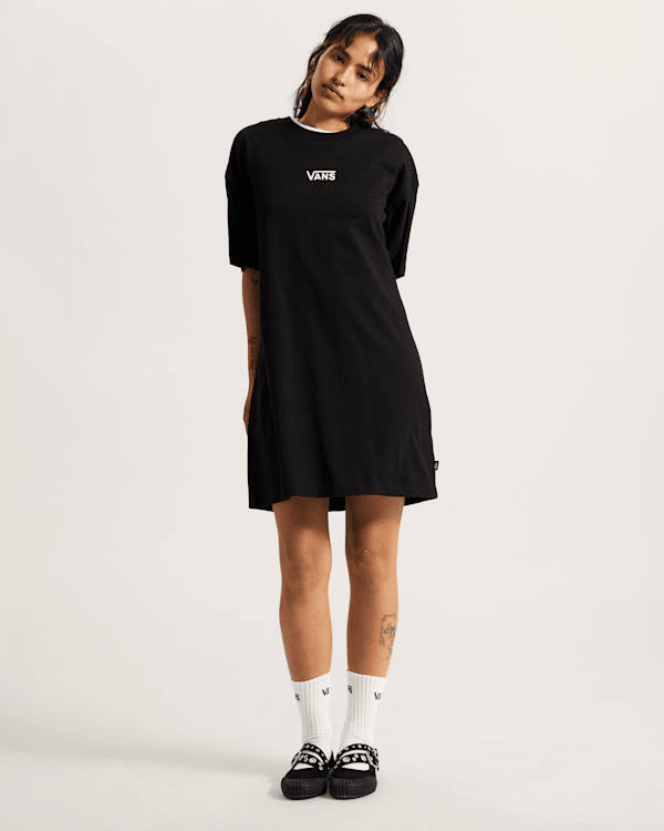 THEREDTHREAD S stamp tee dress黒 THEREDTHREAD / ザレッドスレッド】S stamp tee dress