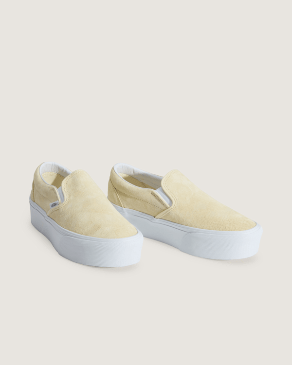 Classic Slip-On Stackform Shoes in Beige| Vans UK