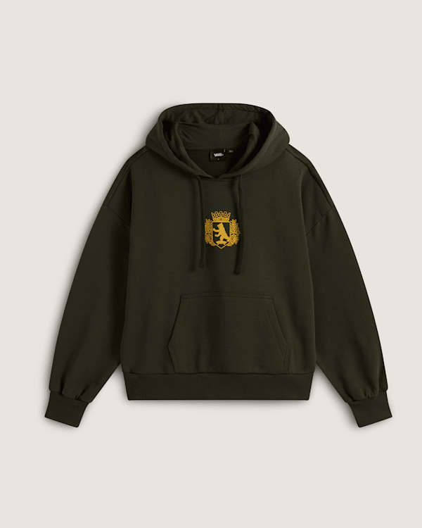 umbro×fekete gathered hoodie vest カーキ Berlin Crest Retro Pullover Hoodie in Green| Vans FI