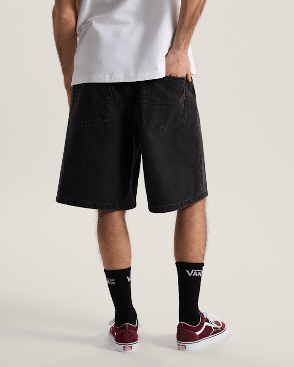 Check-5 Baggy Denim Shorts in Black| Vans UK