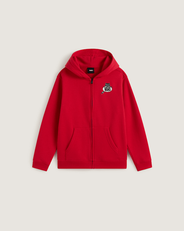 Kids Dumpster Raccoon Zip Hoodie (8-14 years) in Red| Vans SE