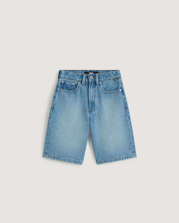 Kids Check-5 Baggy Denim Shorts (8-14 years) in Blue| Vans UK