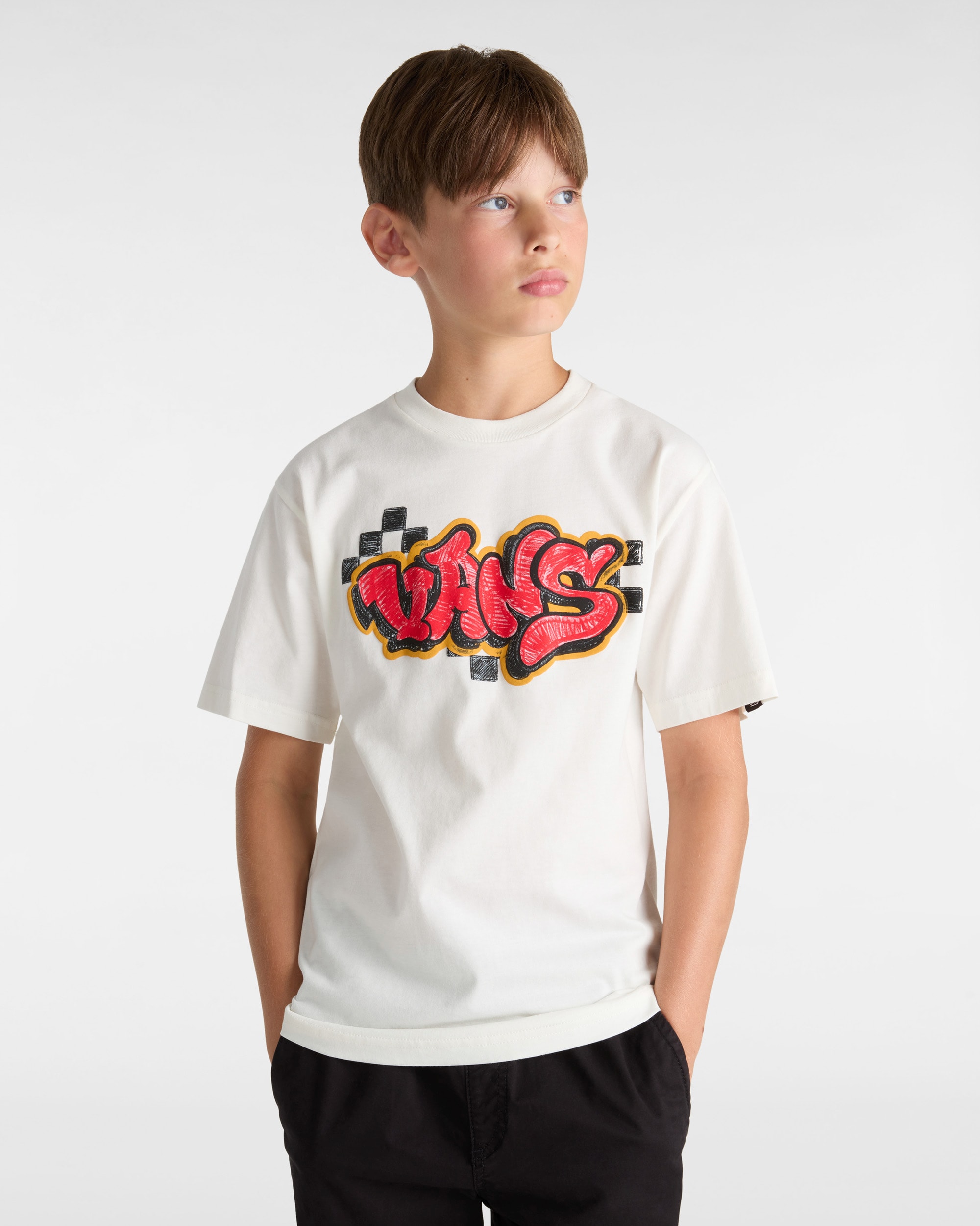 Kids Tagged TShirt 814 Years VANS White ALT2