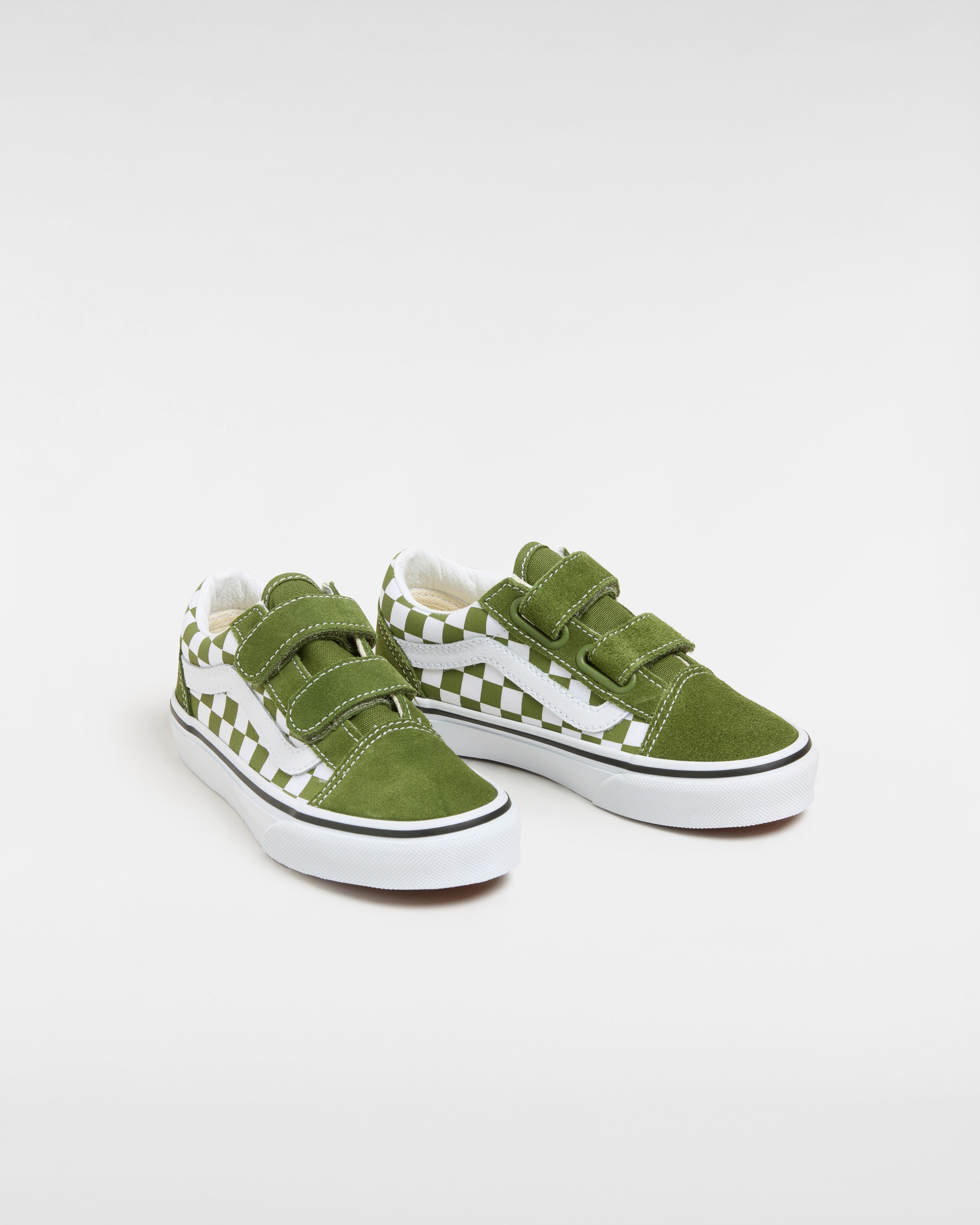 Kids Old Skool Hook And Loop Shoes 48 Years VANS Green ALT1
