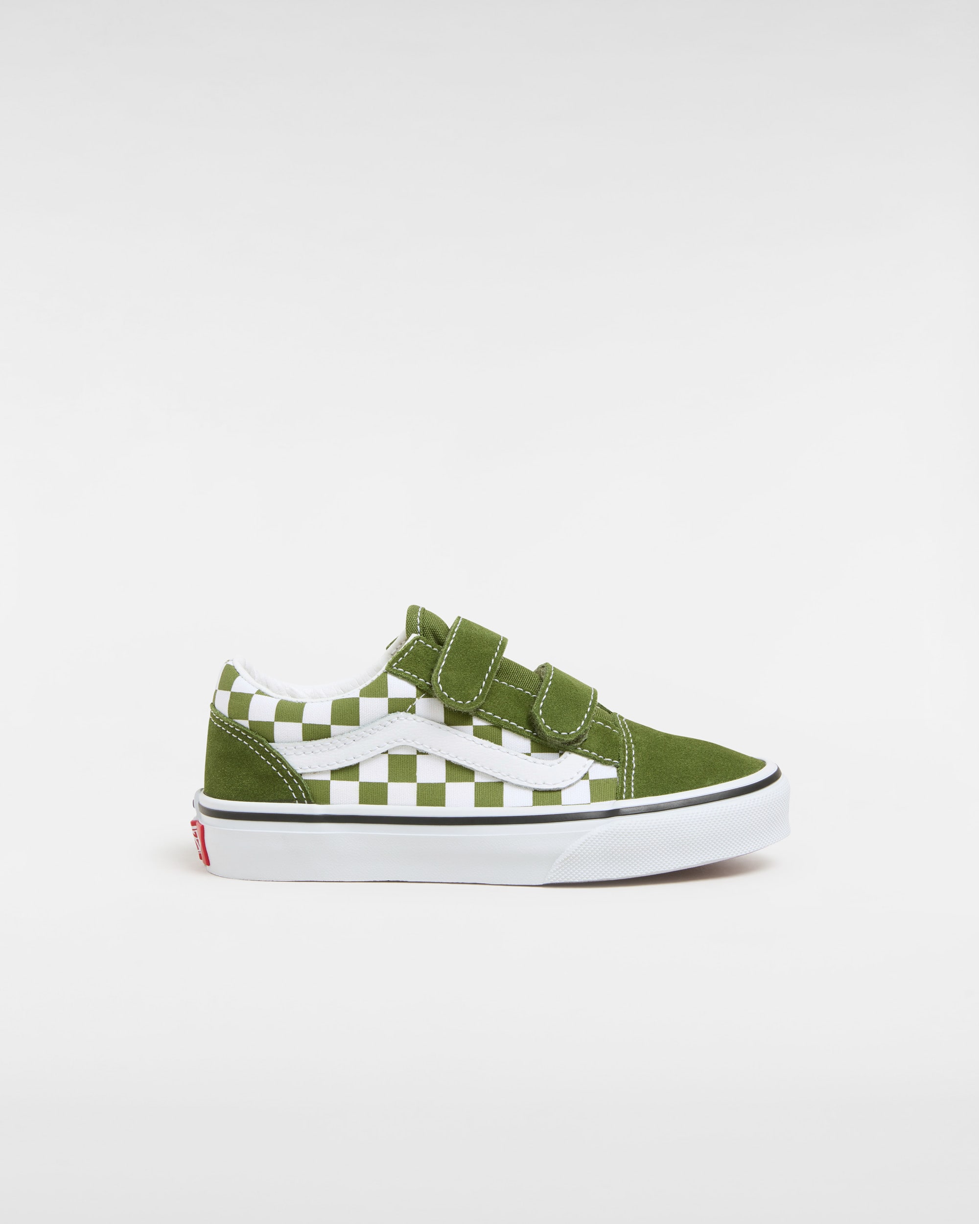 Kids Old Skool Hook And Loop Shoes 48 Years VANS Green HERO