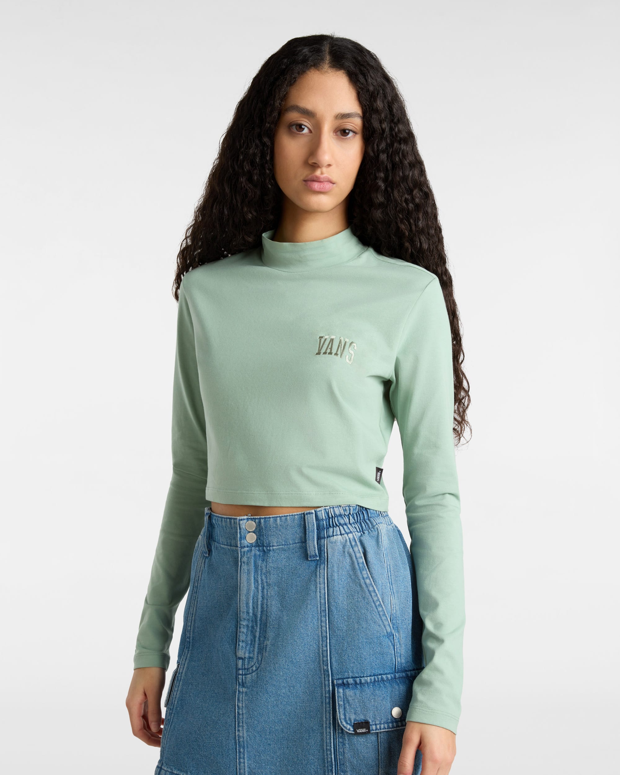 Mini tshirt  col montant et manches longues VANS Vert ALT2