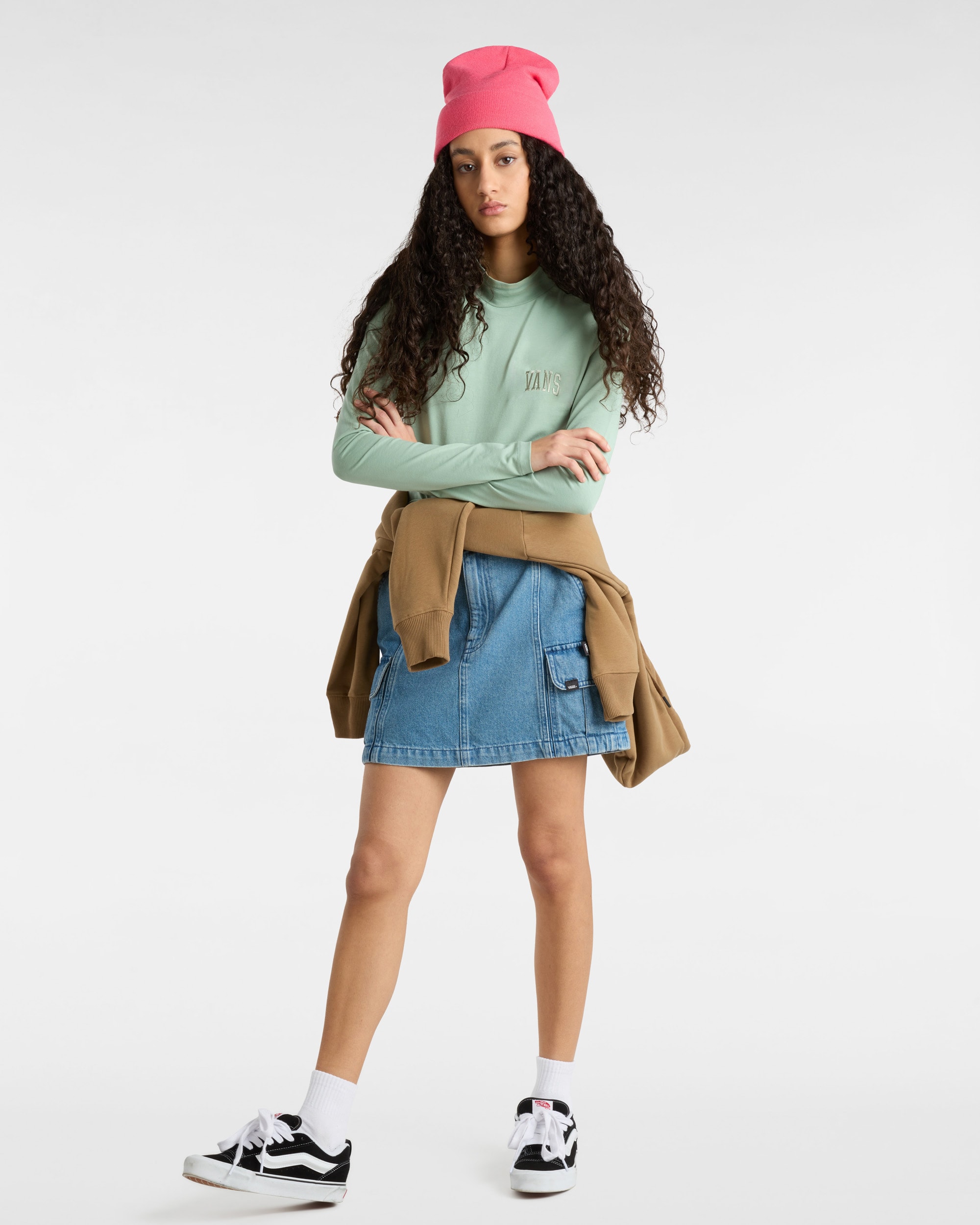 Mini tshirt  col montant et manches longues VANS Vert ALT3