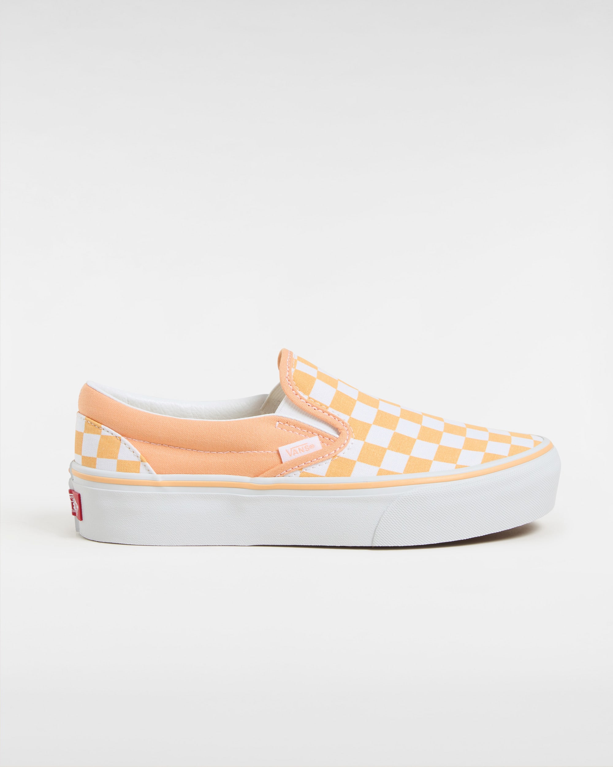 Checkerboard Classic SlipOn Platform Shoes VANS Orange HERO