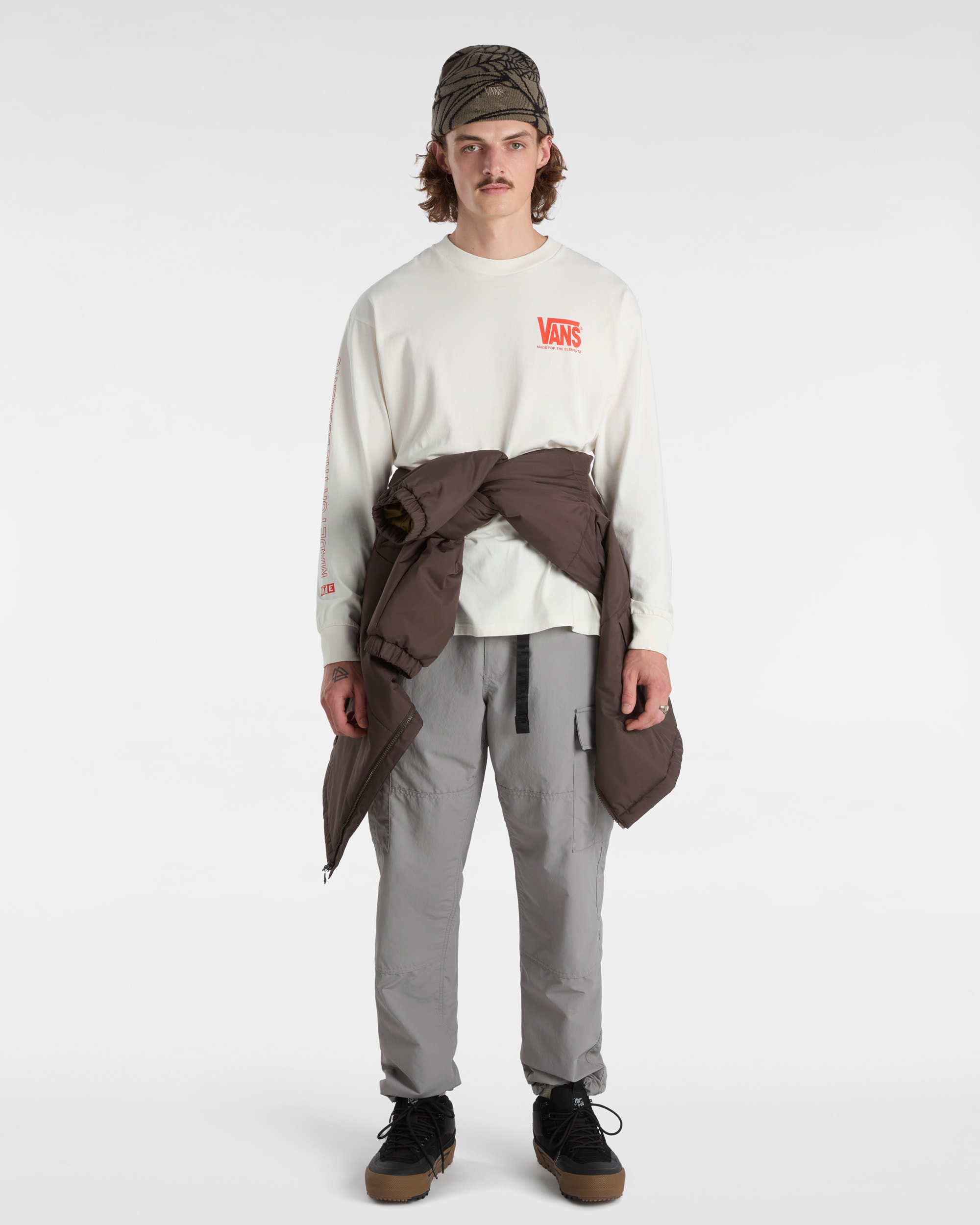 Maglietta a maniche lunghe MTE Logo Warp Check VANS Bianco ALT4