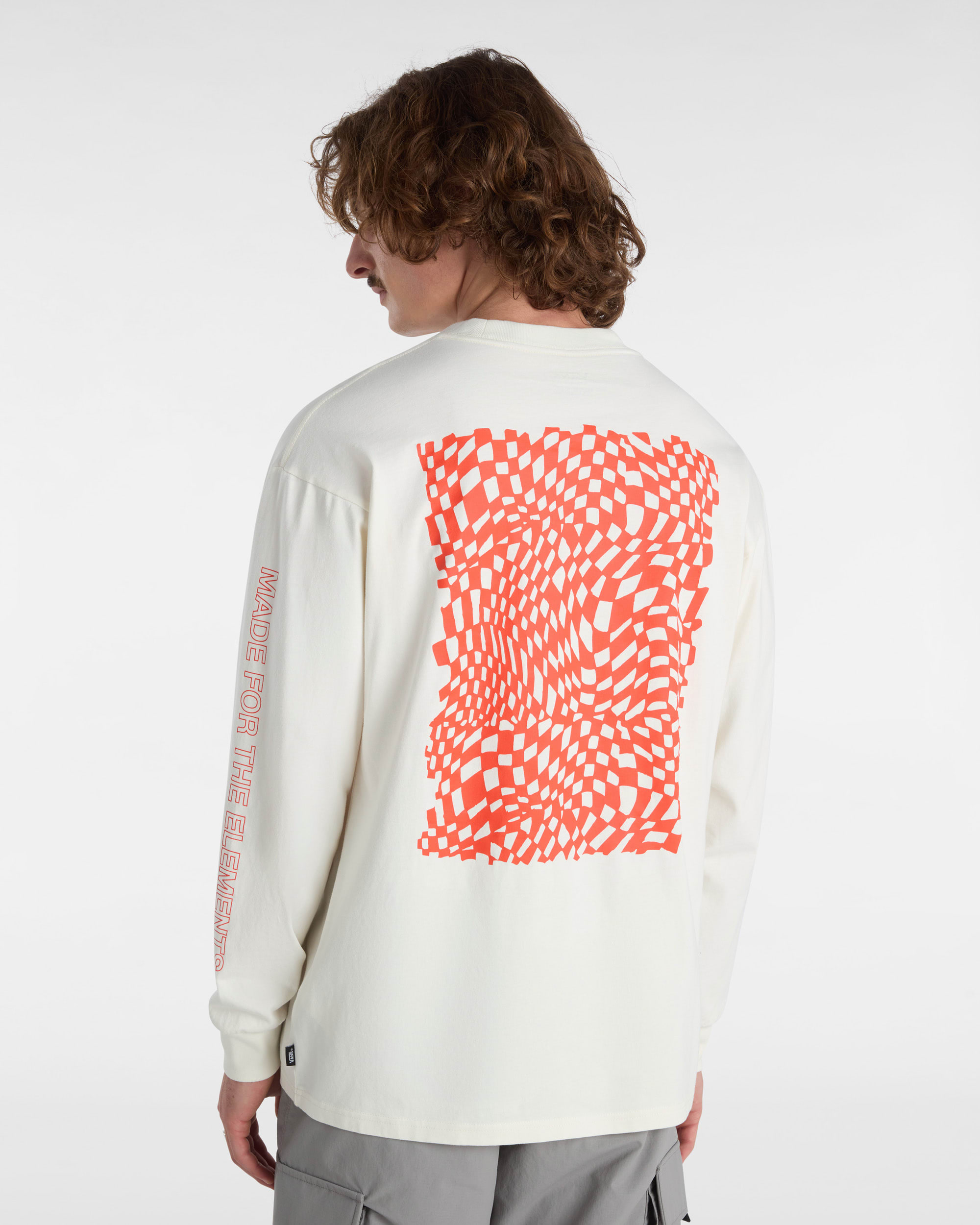 Maglietta a maniche lunghe MTE Logo Warp Check VANS Bianco ALT3