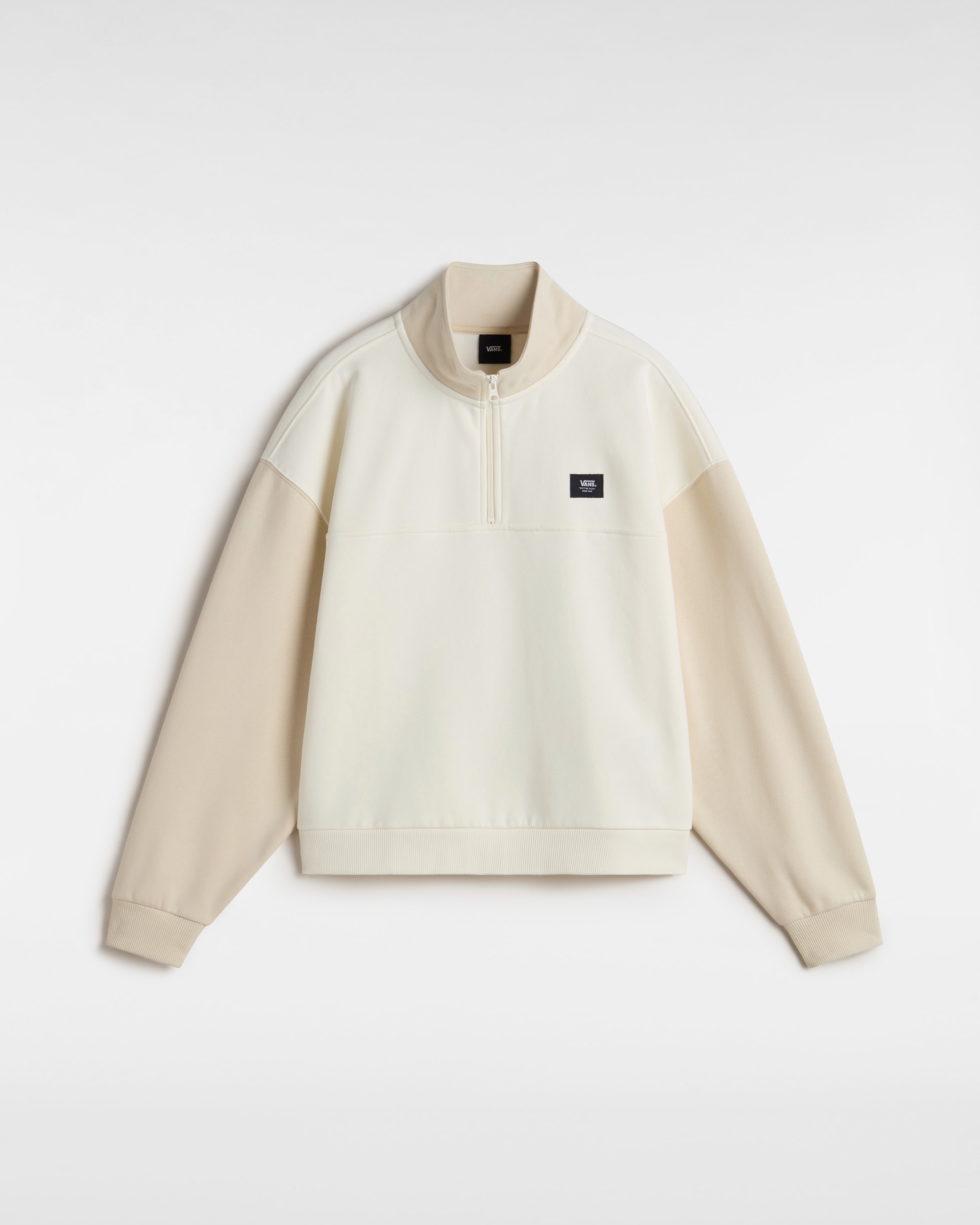 Sweatshirt Colorblock Half Zip Mock VANS Beige HERO