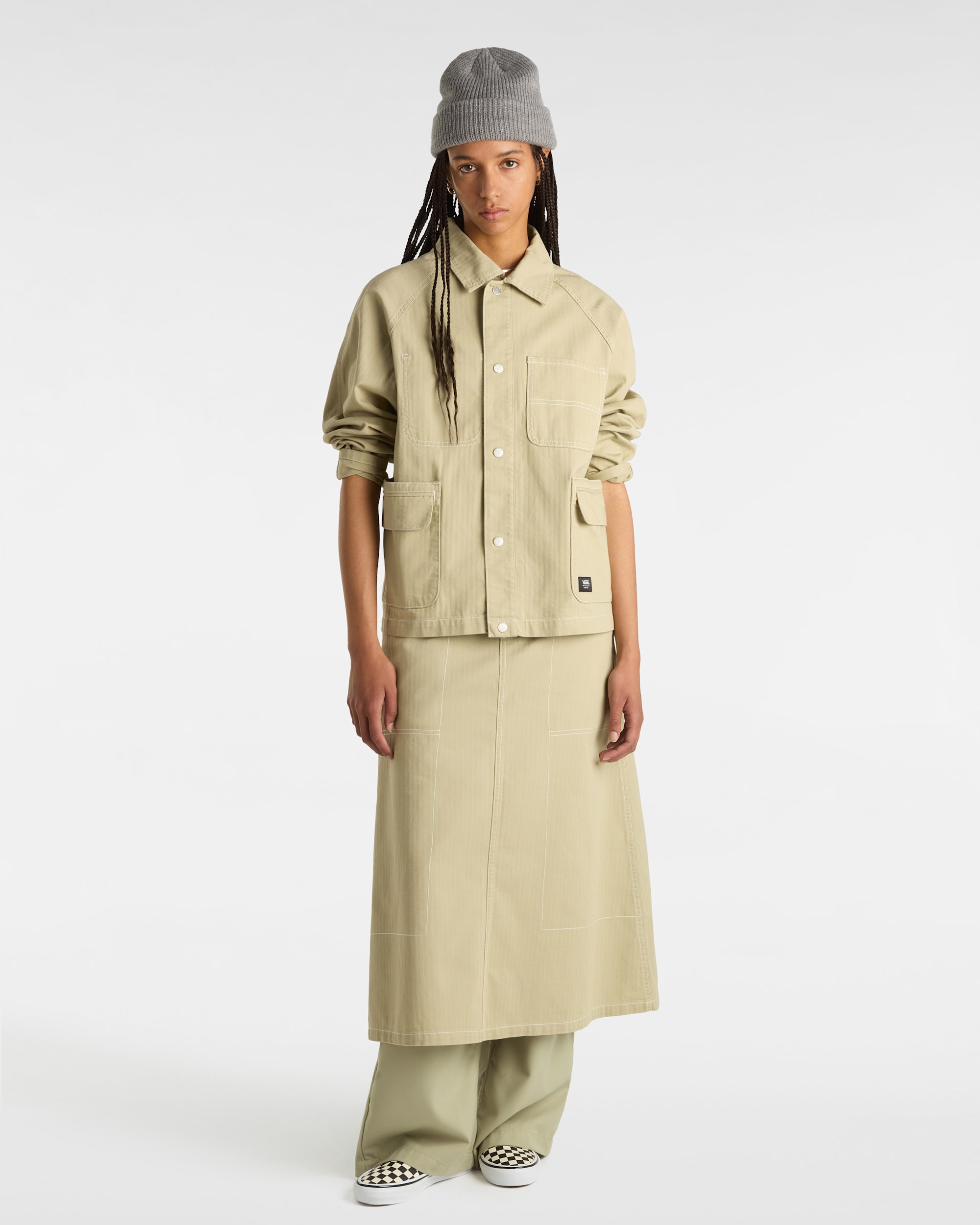 Jupe Codey Long Flare Utility VANS Beige ALT4