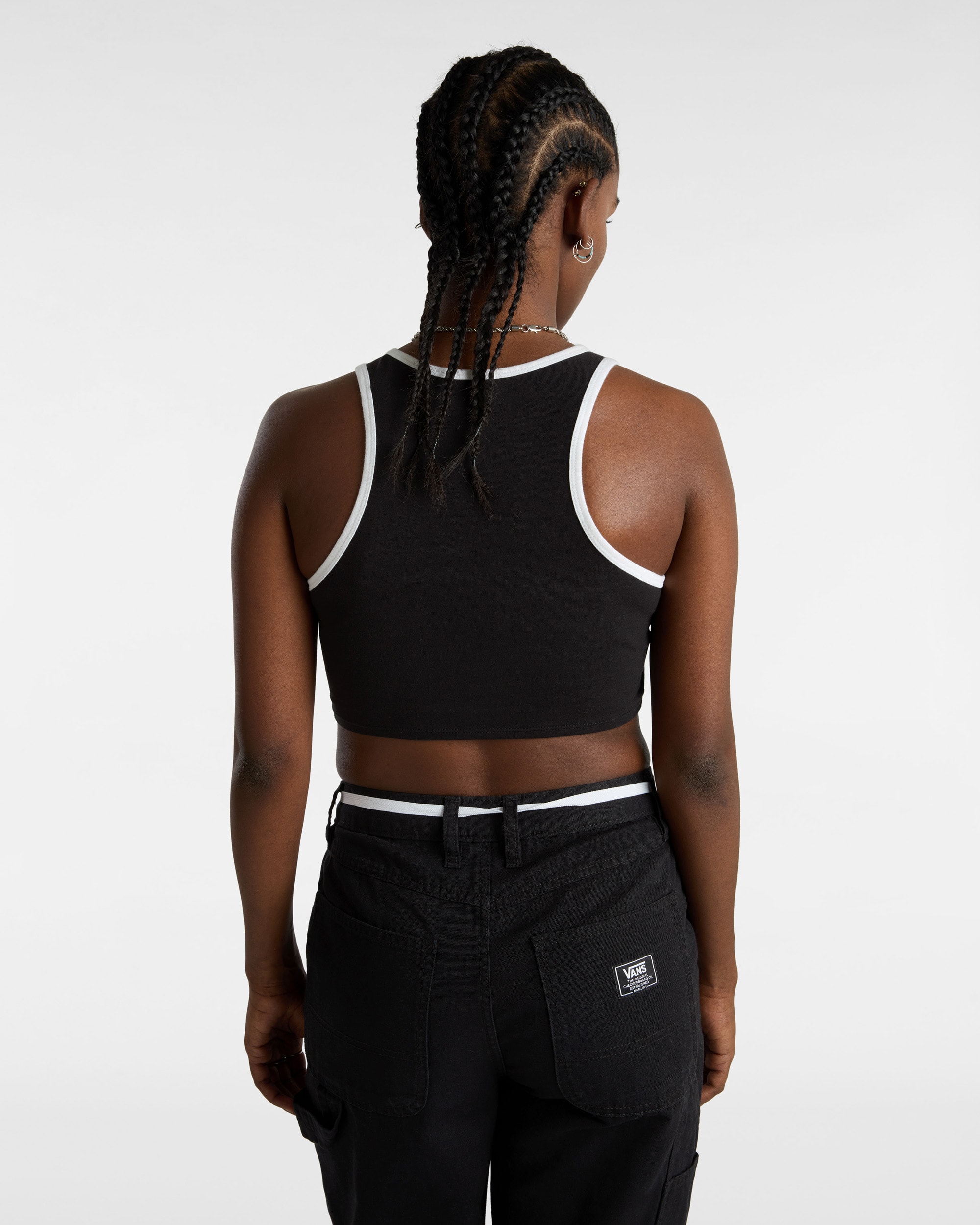 Longline Racerback Sports Bra VANS Black ALT3