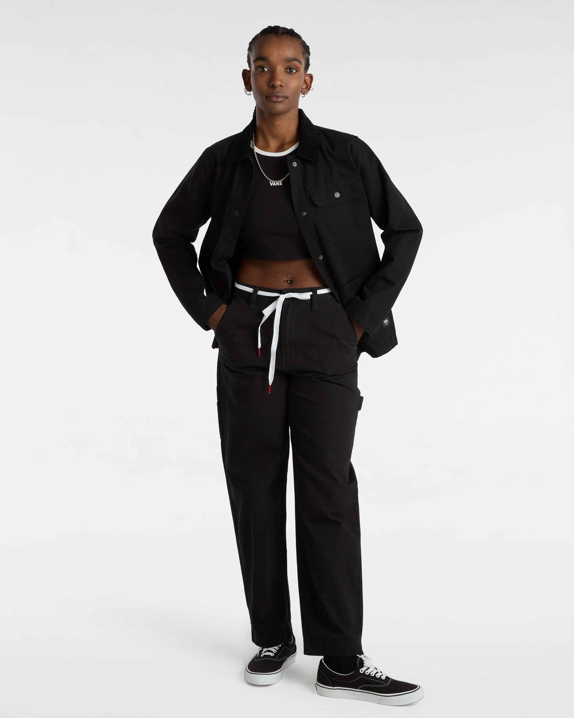 Longline Racerback Sports Bra VANS Black ALT4