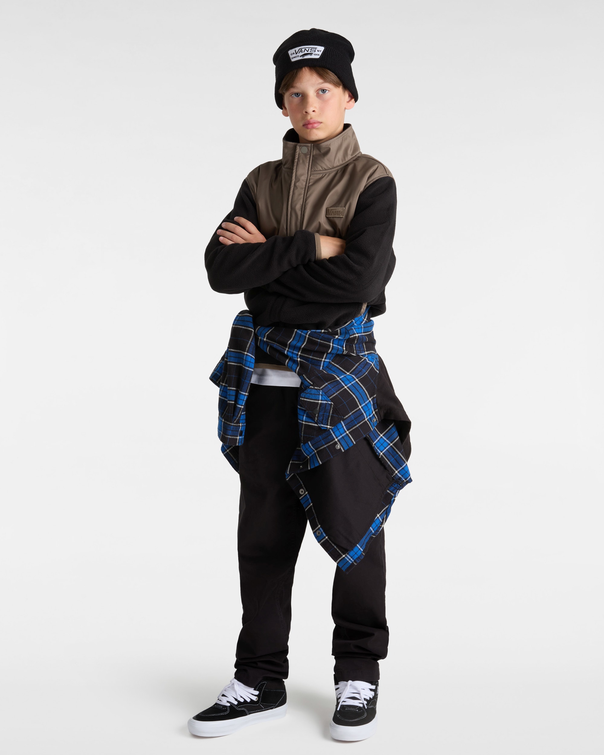 Sudadera polar de velln Ranford de nios 814 aos VANS NegroMarrn ALT5