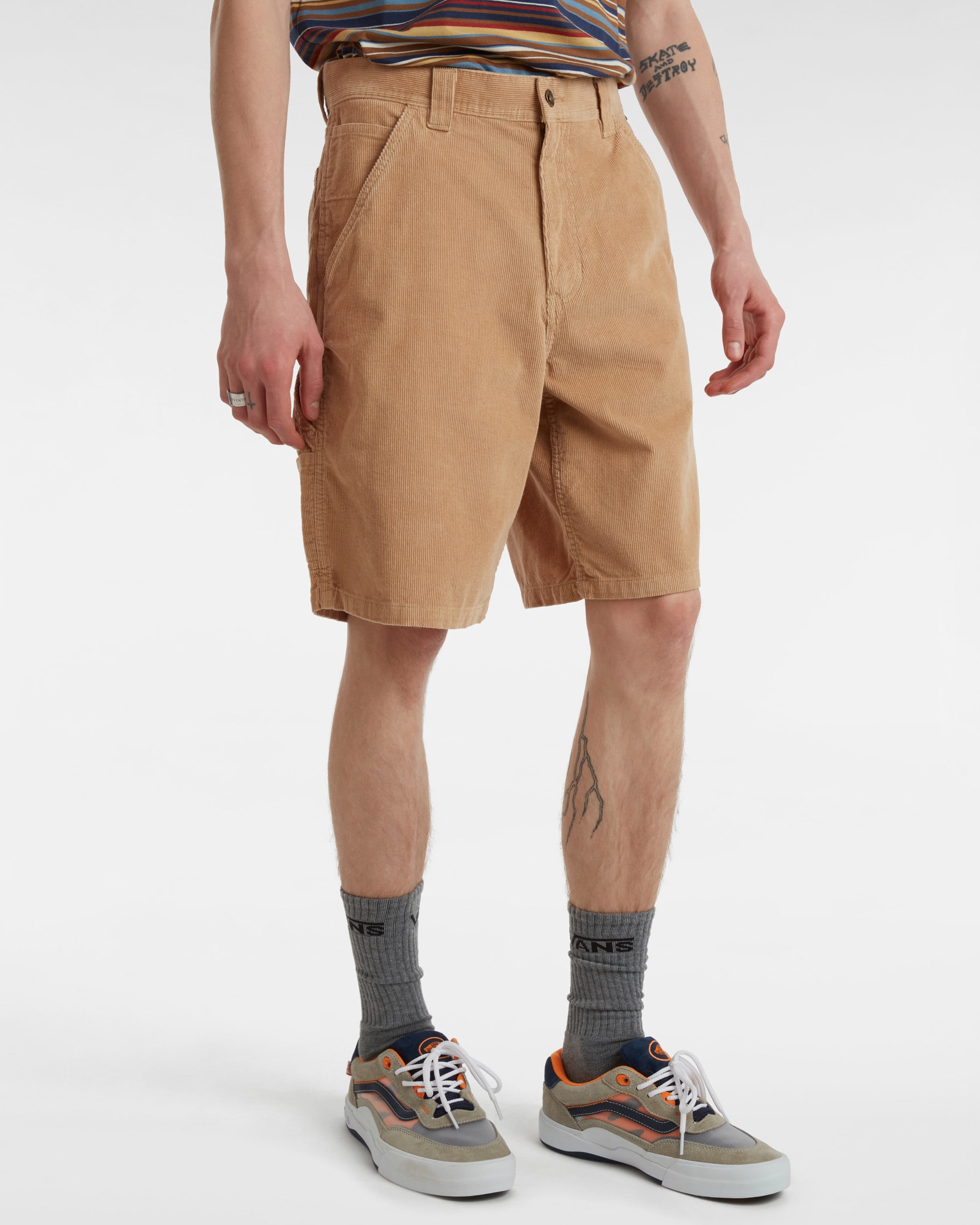 Drill Chore Loose Carpenter 21 Corduroy Shorts VANS Beige ALT2