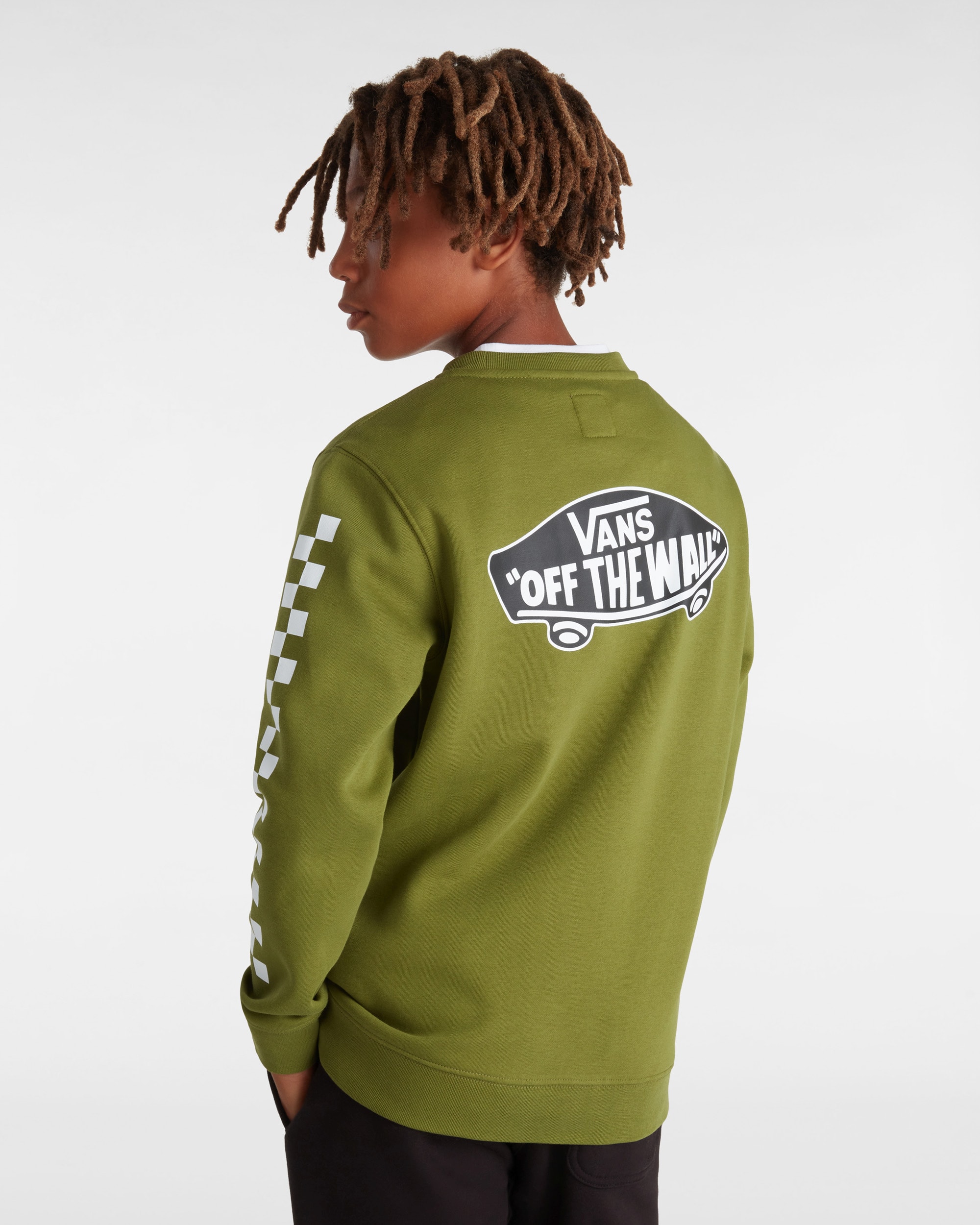 Sudadera de cuello redondo Exposition Check II de nios 814 aos VANS Verde ALT3
