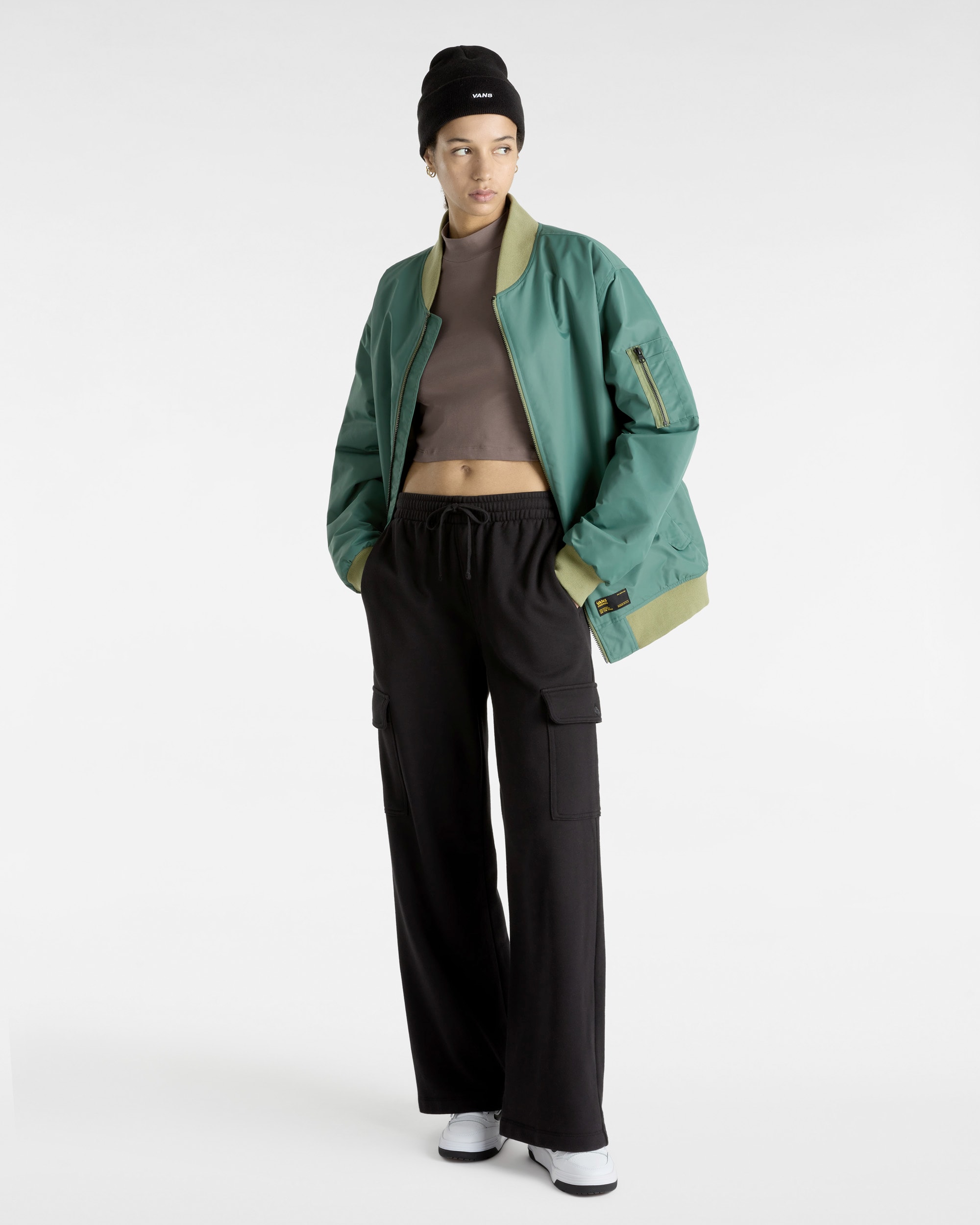 Mini tshirt  col montant et manches longues VANS Marron ALT4