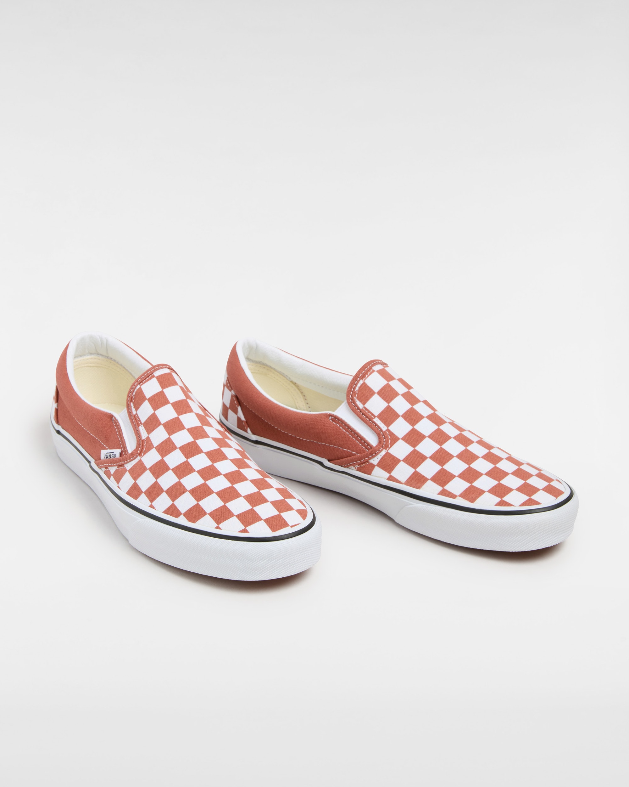 Classic SlipOn Checkerboard Shoes VANS Orange ALT1