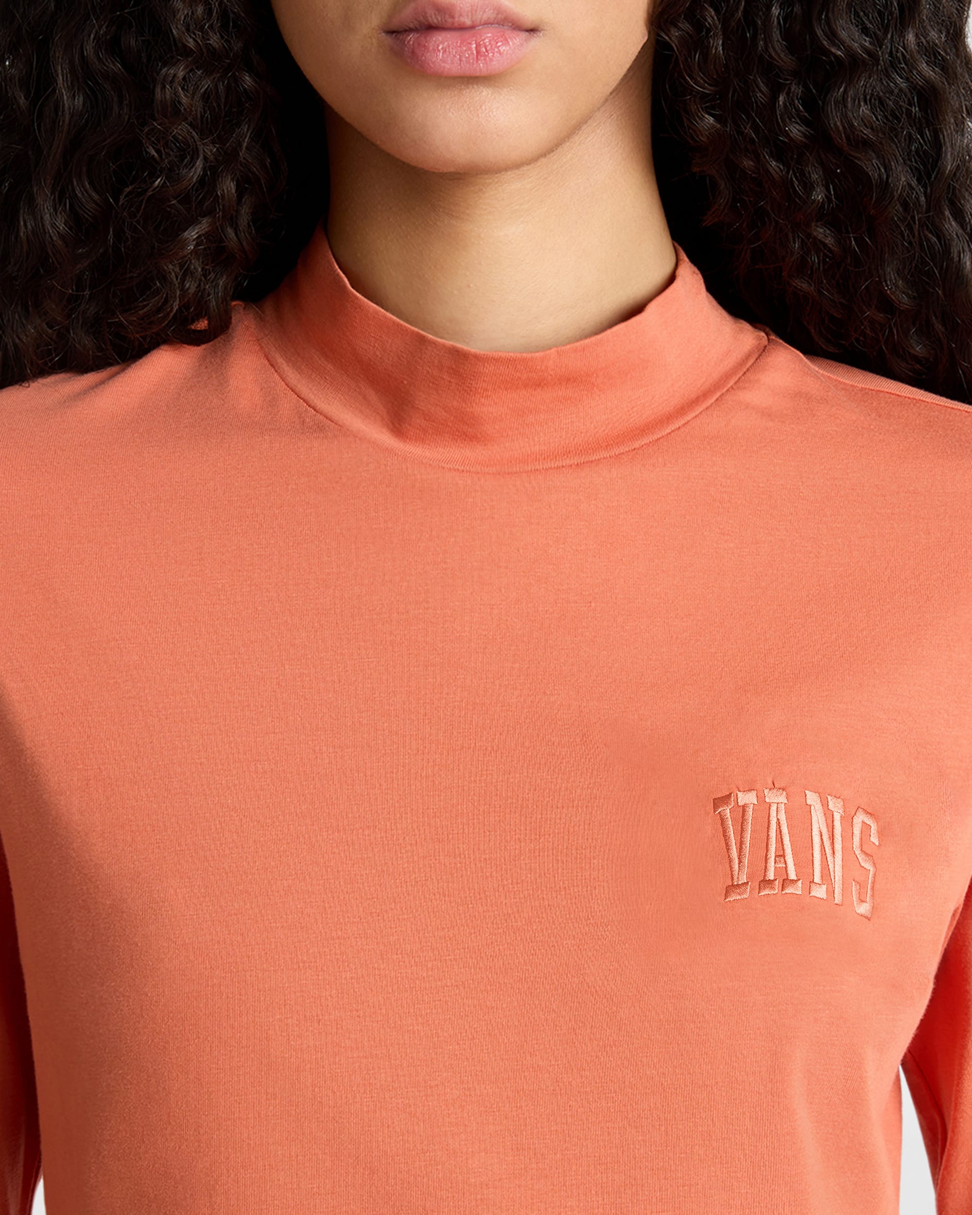 Mini Mock Neck Long Sleeve TShirt VANS Orange ALT5